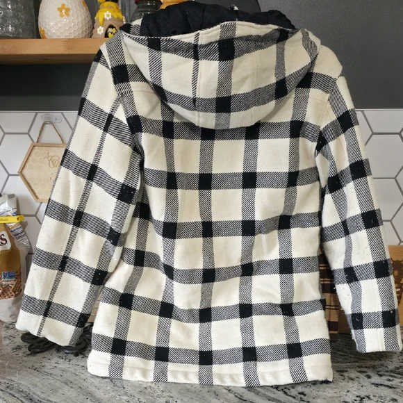 Carhartt Black & White Plaid Hooded Work Jacket - Picture 2 of 6